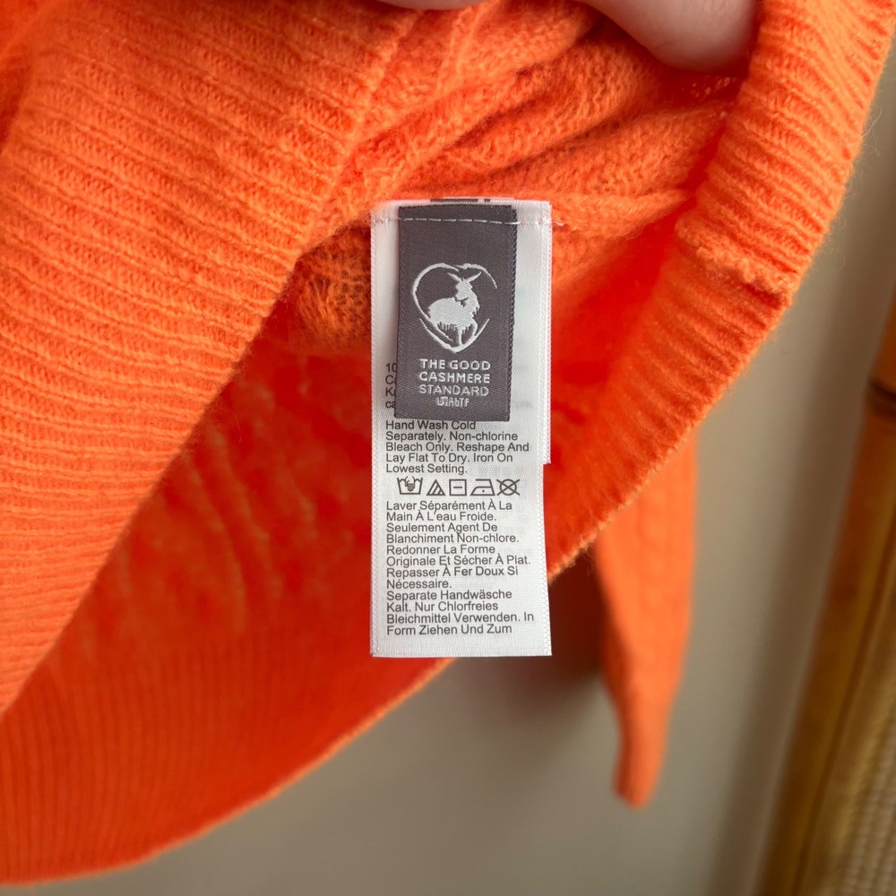 Modern Authentic Womens J. Crew Cashmere Orange Lightweight Cableknit Sweater - Picture 4 of 8